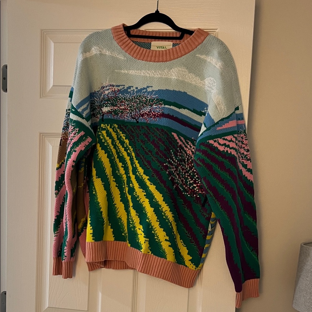 VITAL Scenic Landscape Knit Sweater in Pastel & Jewel Tones